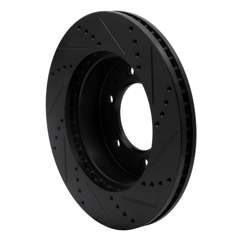 Hummer H3T Brake Rotor (1) - Front Left - R1 Concepts - Drilled & Slotted - Black - `06-`10